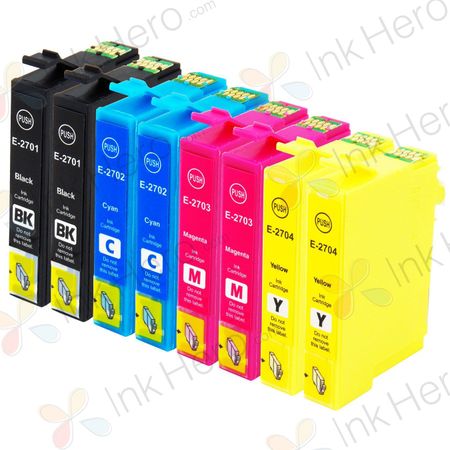 Pack de 8 Epson 27XL cartouches d'encre compatibles haute capacité (Ink Hero)