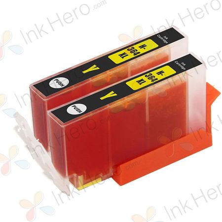 Pack de 2 HP 364XL (CB325EE) cartouches d'encre compatibles haute capacité jaune (Ink Hero)