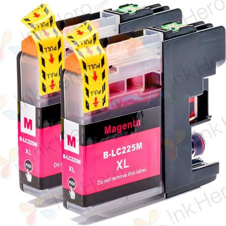 Pack de 2 Brother LC225M cartouches d'encre compatibles super haute capacité magenta (Ink Hero)