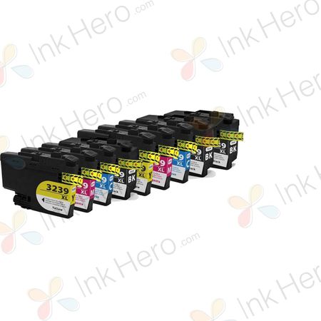 Pack de 9 Brother LC3239 cartouches d'encre compatibles ultra haute capacité (Ink Hero)