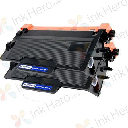 Pack de 2 Brother TN3480 toner compatibles haute capacité noir (Ink Hero)